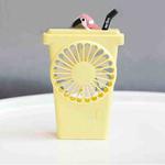 6791 Fruit Cup Type Portable Small Fan Three-Speed Wind USB Charging Fans(Yellow)