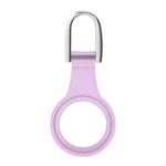 3 PCS Tracker TPU Soft Rubber Protective Cover With U-Shaped Keychain For AirTag(Transparent Pink)