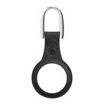 3 PCS Tracker TPU Soft Rubber Protective Cover With U-Shaped Keychain For AirTag(Skin Pattern Black)