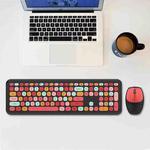 MOFii 666 110-Keys Color Lipstick Wireless Keyboard And Mouse Set Punk Keyboard Office Set( Black)
