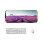 400x900x3mm F-01 Rubber Thermal Transfer RGB Luminous Non-Slip Mouse Pad(Lavender)