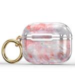 DDDLS886 Electric Plating Marble Headphocks+ PC Protective Cover For AirPods Pro(Pink + Silver)