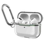 DDEHY668 Electroplated Transparent Silicone + PC Protective Cover For AirPods Pro(Transparent + Green)