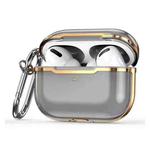 DDEHY668 Electroplated Transparent Silicone + PC Protective Cover For AirPods Pro(Transparent Black + Gold)