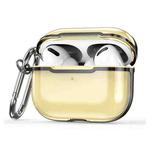 DDEHY668 Electroplated Transparent Silicone + PC Protective Cover For AirPods Pro(Transparent Gold + Black)
