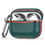 CSDD886 Electroplated Two-Color TPU + PC Protective Cover Case For AirPods Pro(Emerald + Red)