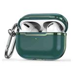 CSDD886 Electroplated Two-Color TPU + PC Protective Cover Case For AirPods Pro(Emerald + Green)