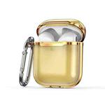2 PCS SSDD8868 Bluetooth Headset Protective Cover Transparent TPU Headphone Protective Case For AirPods 1 / 2(Bright Gold + Gold)