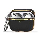 Plated Fabric PC Protective Cover Case For AirPods Pro(Black + Gold)