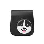 Cartoon Full Body Camera PU Leather Case Bag with Strap for FUJIFILM instax mini 9 / mini 11 / mini 8(Gray Black Husky)