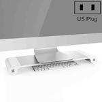 A0.1 Aluminum Computer Display Bracket Multi USB Charging Computer Increase Base, Colour: US Plug