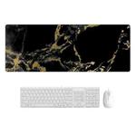 300x800x3mm Marbling Wear-Resistant Rubber Mouse Pad(Black Gold Marble)