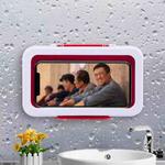 Punch-Free Wall-Mounted Touch Screen Bathroom Toilet Shower Sealed Waterproof Mobile Phone Holder(White)