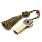 JM03 Metal Classical Style U-Disk Window Grilles USB 2.0 Flash Drive, Capacity: 4GB(Copper Coin)