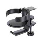 Rotating Cup Holder Headphone Holder Internet Cafe Monitor Headphone Hanger( Black)