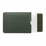 BUBM PGDNB-13 Vertical Square Type Solid Color PU Leather Waterproof Laptop Handbag Liner Bag, Size: 12 inch(Ink Green)