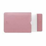 BUBM PGDNB-13 Vertical Square Type Solid Color PU Leather Waterproof Laptop Handbag Liner Bag, Size: 13 inch(Milk Tea Pink)