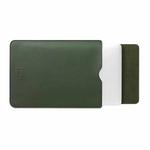 BUBM PGDNB-13 Vertical Square Type Solid Color PU Leather Waterproof Laptop Handbag Liner Bag, Size: 15 inch(Ink Green)