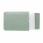 BUBM PGDNB-13 Vertical Square Type Solid Color PU Leather Waterproof Laptop Handbag Liner Bag, Size: 15 inch(Matcha Green)