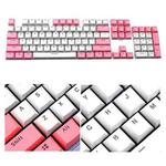 104-Keys Two-Color Mold Transparent PBT Keycap Mechanical Keyboard(White Pink)