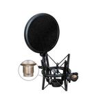 SH-100 Microphone Shockproof Bracket Condenser Microphone Blowout Cover Set(Black)