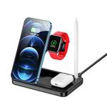 W-1 4 in 1 Desktop Folded Multi-Function Wireless Charger For Mobile Phone / IWatch / AirPods / Apple Pencil