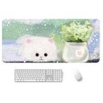 300x700x4mm illustration Cartoon Pattern Waterproof Non-Slip Mouse Pad(Shy Cat)