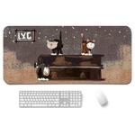 300x800x4mm illustration Cartoon Pattern Waterproof Non-Slip Mouse Pad(Three Cats)