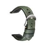 Quick Release Watch Band Crazy Horse Leather Retro Watch Band For Samsung Huawei,Size: 20mm (Army Green Silver Buckle)