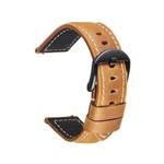 Quick Release Watch Band Crazy Horse Leather Retro Watch Band For Samsung Huawei,Size: 22mm  (Light Brown Black Buckle)