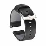 Square Hole Quick Release Leather Watch Band For Samsung Gear S3, Specification: 18mm(Black -Silver Buckle)