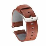 Square Hole Quick Release Leather Watch Band For Samsung Gear S3, Specification: 20mm(Brown- Silver Buckle)