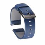 Square Hole Quick Release Leather Watch Band For Samsung Gear S3, Specification: 24mm(Blue-Black Buckle)