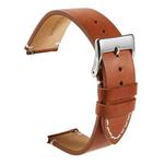 First Layer Retro Cowhide Frosted Leather Quick Release Universal Watch Band, Size： 18mm(Light Brown)
