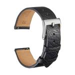 Burst Texture Cowhide Leather Quick Release Universal Watch Band, Size: 22mm (Black)