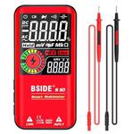 BSIDE Digital Multimeter 9999 Counts LCD Color Display DC AC Voltage Capacitance Diode Meter, Specification: S10 Dry Battery Version (Red)