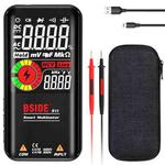 BSIDE Digital Multimeter 9999 Counts LCD Color Display DC AC Voltage Capacitance Diode Meter, Specification: S11 Recharge Version (Black)