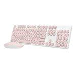 Rapoo X260 Computer Office Game Silent Wireless Optical Keyboard and Mouse Set(Cute Pink)