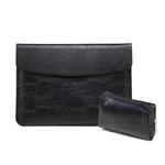 Horizontal Litchi Texture Laptop Bag Liner Bag For MacBook  11 Inch A1370 / 1465(Liner Bag+Power Bag Black)
