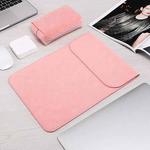 HL0008-014 Notebook Frosted Computer Bag Liner Bag + Power Supply Bag, Applicable Model: 13.3 inchAIR(A1502/1425/1466/1369)( Pink)