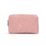 2 PCS  Portable Digital Accessory Leather Bag Single Layer Storage Bag, Colour: Frosted (Pink)