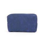 2 PCS  Portable Digital Accessory Leather Bag Single Layer Storage Bag, Colour: Frosted (Dark Blue)