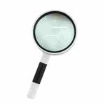 3 PCS Hand-Held Reading Magnifier Glass Lens Anti-Skid Handle Old Man Reading Repair Identification Magnifying Glass, Specification: 85mm 10 Times (Black White)
