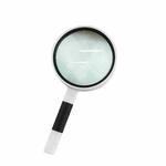 3 PCS Hand-Held Reading Magnifier Glass Lens Anti-Skid Handle Old Man Reading Repair Identification Magnifying Glass, Specification: 100mm 3 Times (Black White)