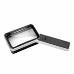 Handheld Rectangular Magnifying Mirror 6LED Light USB Charging 3 Port Lighting Brightness Magnifying Glass(XT-8021-1)