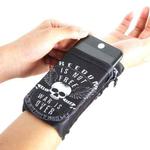 Outdoor Sports Phone Arm Bag Elastic Breathable Cycling Running Wrist Bag For Mobile Phones Under 5.5 inch(Skull)