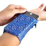 Outdoor Sports Phone Arm Bag Elastic Breathable Cycling Running Wrist Bag For Mobile Phones Under 5.5 inch(Blue Root)