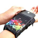 Outdoor Sports Phone Arm Bag Elastic Breathable Cycling Running Wrist Bag For Mobile Phones Under 5.5 inch(Flower Butterfly)