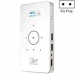 C6 1G+8G Android System Intelligent DLP HD Mini Projector Portable Home Mobile Phone Projector， EU Plug (White)