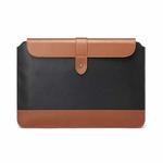 Horizontal Microfiber Color Matching Notebook Liner Bag, Style: Liner Bag (Black + Brown), Applicable Model: 13  -14 Inch